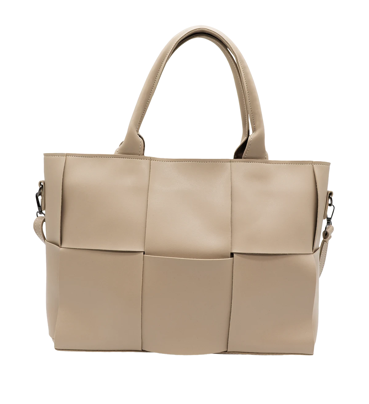 Beige vegan leather tote bag Taisia by KONDRA