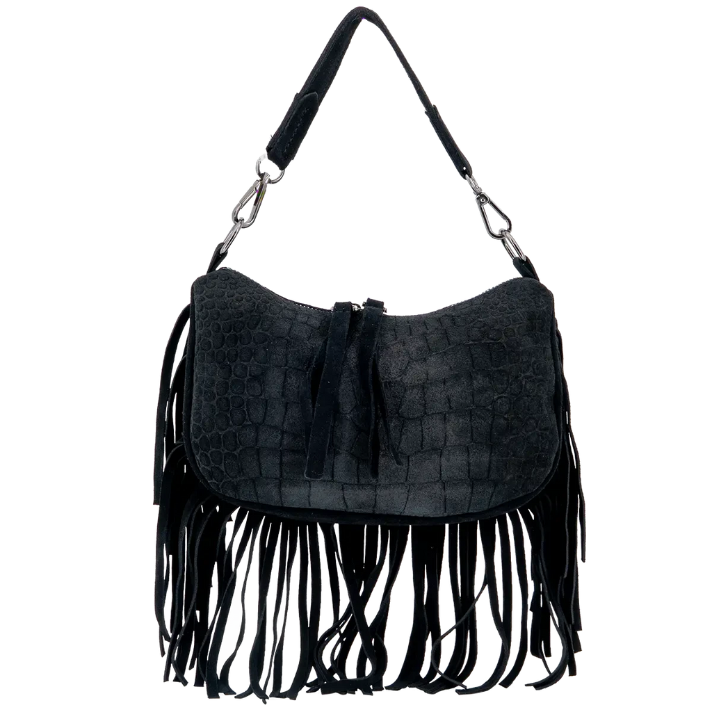 Dakota Suede Fringe Crossbody Bag