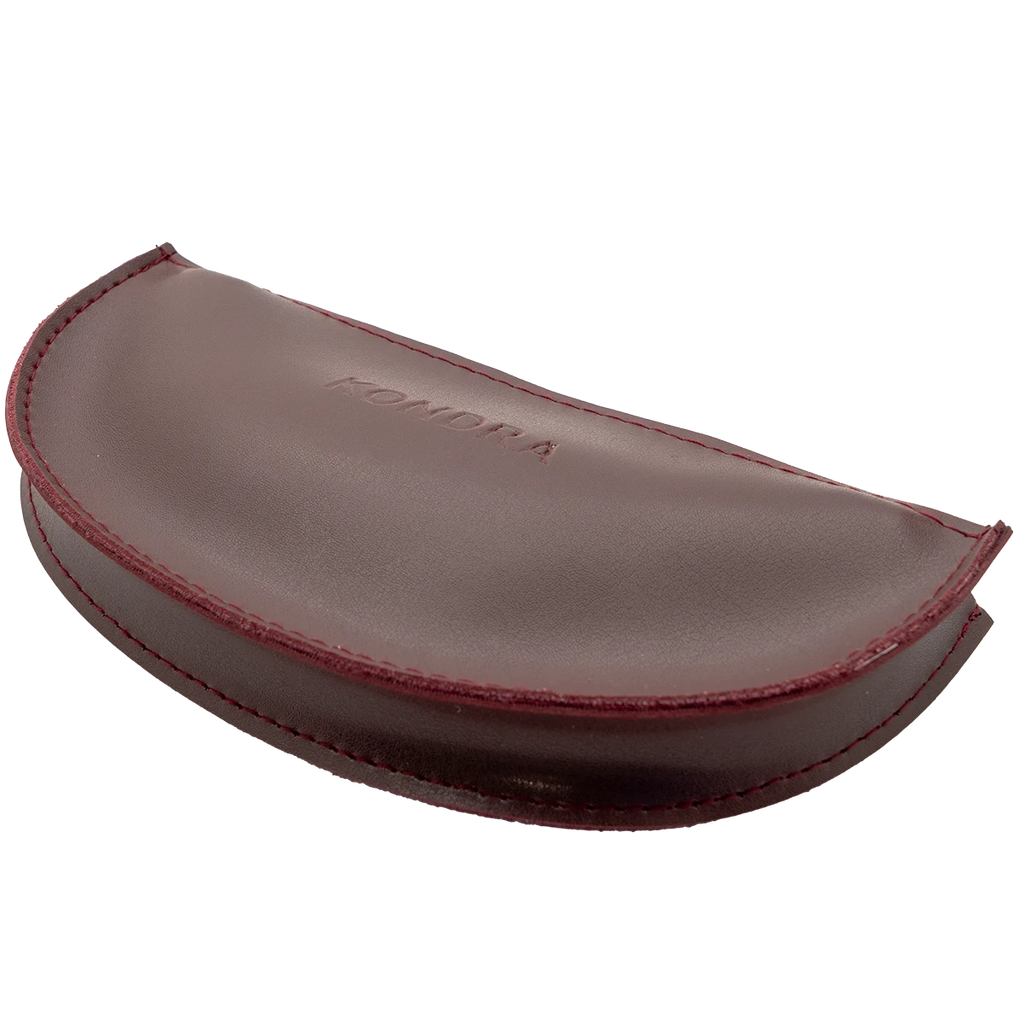 Selena burgundy vegan leather matching pouch with embossed KONDRA logo